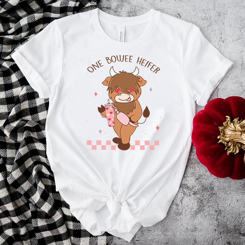 Pne Boujee Heifer Highland Cow Valentine Shirt.jpg
