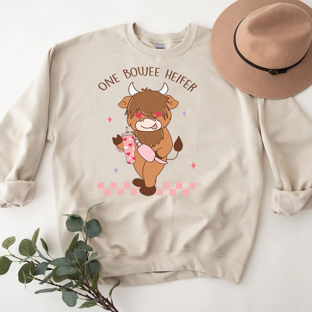 3Pne Boujee Heifer Highland Cow Valentine Shirt.jpg