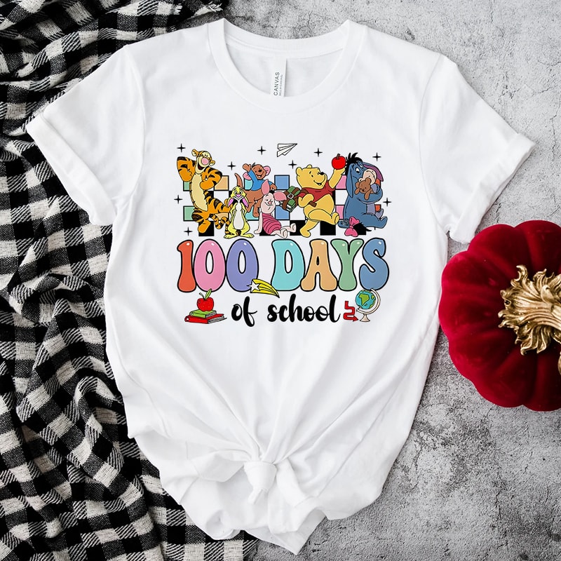 Pooh And Friends 100th Days Of School Shirt.jpg