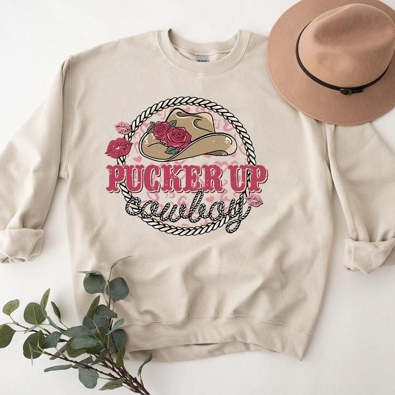 3Pucker Up Cowboy Funny Valentines Day Shirt.jpg