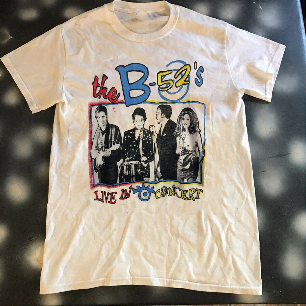 80s THE B-52s Cosmic Thing Tour White Unisex T Shirt Size S-4XL GO46.png