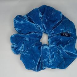 Blue Soft Velvet Scrunchie