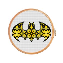nordic ornament batman - cross stitch pattern