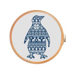 Nordic penguin - cross stitch pattern