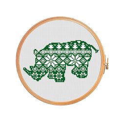 Nordic Rhino - cross stitch pattern