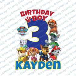 personalized name and ages, paw patrol chase birthday png,paw patrol birthday png family birthday raglan kids family on