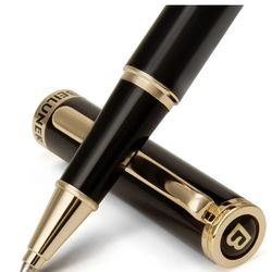 Luxury Rollerball Pen,24K Gold Trim,Noble and Elegant Designs Professional, Executive Office, Nice Pens. Black&Gold