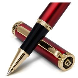 Luxury Rollerball Pen,24K Gold Trim,Noble and Elegant Designs Professional, Executive Office, Nice Pens. Red&Gold