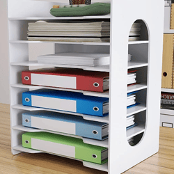 Letter Tray & A4 Paper Holder Document Storage Rack for Home Office School 7-Tier