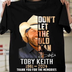 toby keith 1961-2024 thank for the memories t- shirt