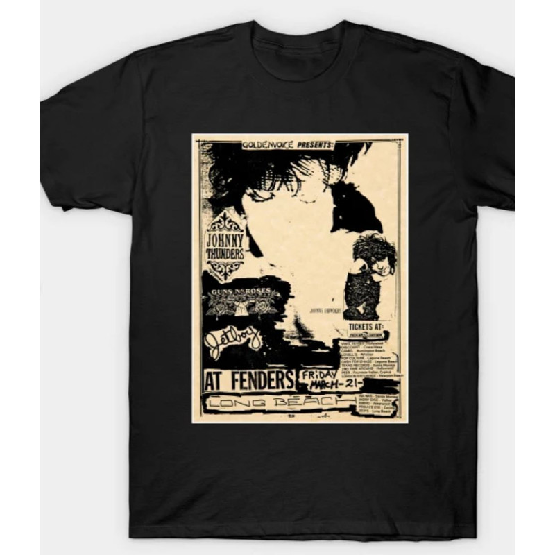Johnny Thunders Hard Rock Concert Poster (Long Beach, CA 1986) T-Shirt TE3466099.jpg
