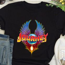 journey band music short sleeve black t-shirt