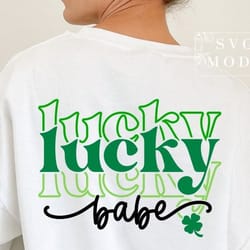 one lucky babe svg png, lucky babe svg, lucky charm svg, st patricks day svg, st htbfox