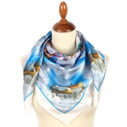 Original PAVLOVO POSAD SHAWL, Silk scarf, size 89x89 cm, 10998-0