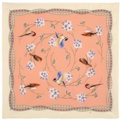 Original PAVLOVO POSAD SHAWL, Silk scarf, size 65x65 cm, 10040-2