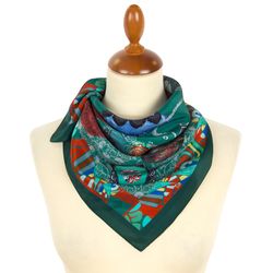Original PAVLOVO POSAD SHAWL, Silk scarf, size 65x65 cm, 11040-9