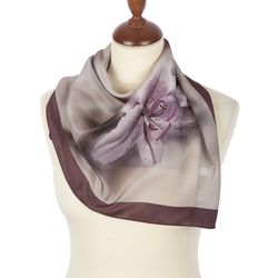 Original PAVLOVO POSAD SHAWL, Silk scarf, size 65x65 cm, 10113-16