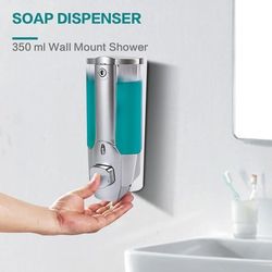 350ml Hand Soap Shampoo Dispenser - Wall Mount Shower Liquid Dispensers - Containers For Bathroom Washroom