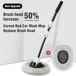 2022 New 15 Degree Bend Car Cleaning Brush - Car Wash Brush Chenille Broom - Telescoping Long Handle Cleaning Mop - Clea
