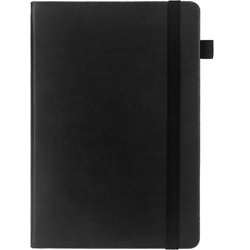 A5 Hardcover Notebook Journal with Pen Holder,Thick Paper with Elastic Band , Color:Black