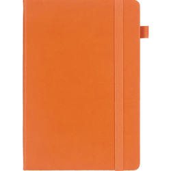 A5 Hardcover Notebook Journal with Pen Holder,Thick Paper with Elastic Band , Color:Orange