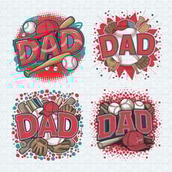 retro baseball dad game day png bundle
