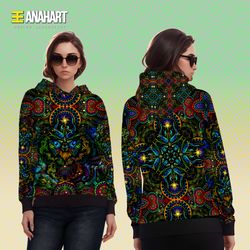 fluorescent hoodie dark forest by anahart blacklight fullprint uvactive neon