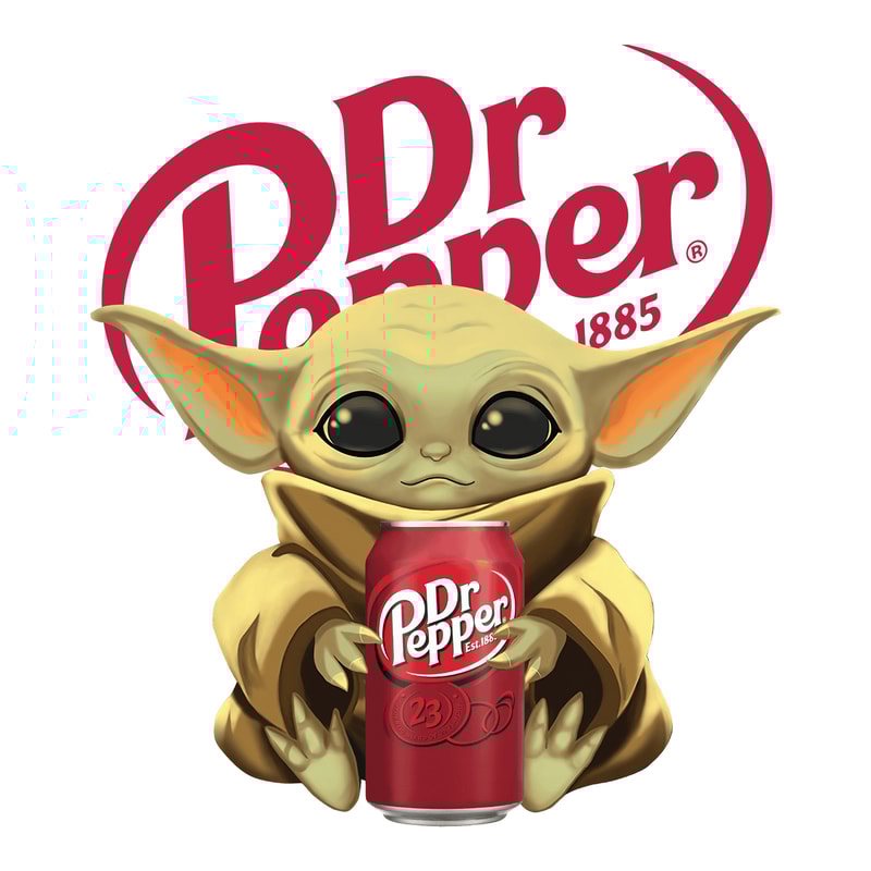 Baby Yoda Drink Dr Pepper Sublimation Designs Star Wars PNG