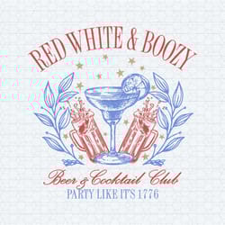 red white and boozy beer and cocktail club svg