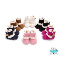 Cozy Plush Rubber Soft Sole Baby Boots for Outdoor Adventures (0-18 Months)