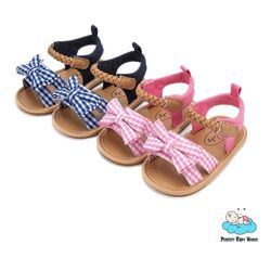 Rubber Sole Bowknot Dress 0-18 Months Girl Infant Toddler Girl Sandals