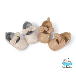 bow princess light weight anti-slip sole newborn baby dress shoes