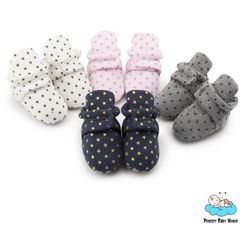 newborn crib shoes cotton soft sole stars print first walkers baby booties