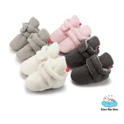 Warm Fleece Winter Indoor Sock Cribs Shoes Newborn Boys Girls Baby Booties