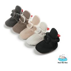 newborn indoor winter socks buttons knitting cotton soft sole infant crib baby booties