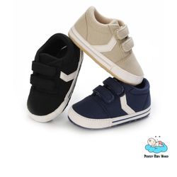 Newborn Outdoor Sneakers Canvas Soft Soled Hook Loop Baby Walking Shoes