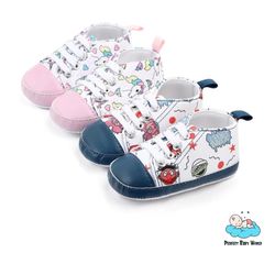Cotton Shoes Cartoon Print Prewalker Boy and Girl Baby Shoes