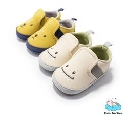 indoor infant cartoon smiley canvas baby casual shoes soft sole baby shoes