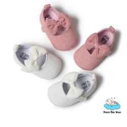 Baby Princess Girl Shoes Woolen Knitting Bowknot Flower Baby Girl Dress Shoes