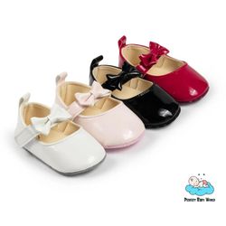 pu leather bowknot dress shoes 0-18 months party baby girl shoes
