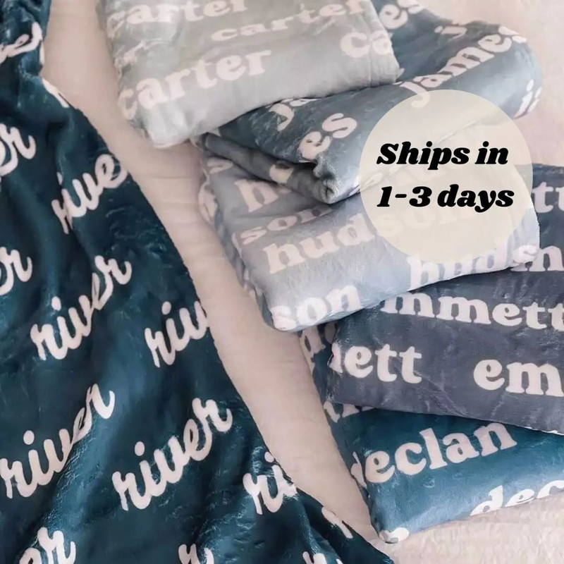 Baby Name Blanket Personalized Baby Name Swaddle Hospital Blanket Baby Shower 0