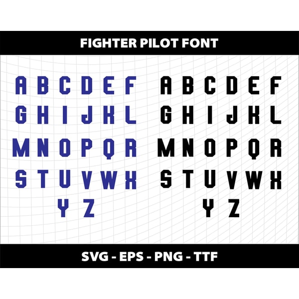 Fighter Pilot Svg Font Alphabet Letters Cliparts Svg Png TTF - Inspire ...