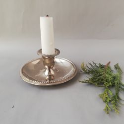 Small silver-plated candle holder, candlestick for romantic hours, candlestick for the evening table