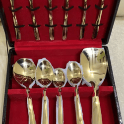 28 pcs cutlery set in golden and silver with premium box