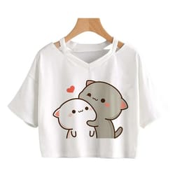 the sexy crop tops cute love bubu dudu t-shirt for women 24