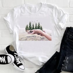 the feather bird short sleeve printing sprin t shirt 24