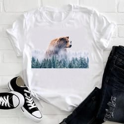 the feather bird short sleeve printing t shirt for women