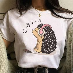 women hedgehog cute cartoon painting t-shirt
