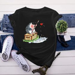Flower Hedgehog Cute Cartoon T- shirt For Women 2024