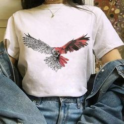 the fox cartoon print t-shirt women harajuku casual